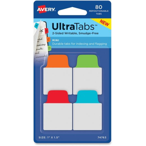 Avery UltraTabs Mini 1" x 1-1/2" couleurs primaires, rouge