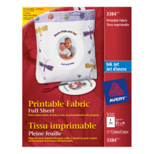 Tissu imprimable Avery, 8 1/2" x 11", 5 feuilles/enveloppe