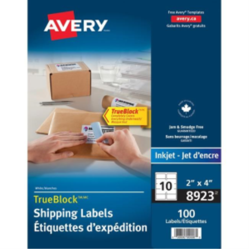 8923 WHITE, TRUEBLOCK, 4" X 2", PERMANENT, 10 SHEETS/ENV.,
