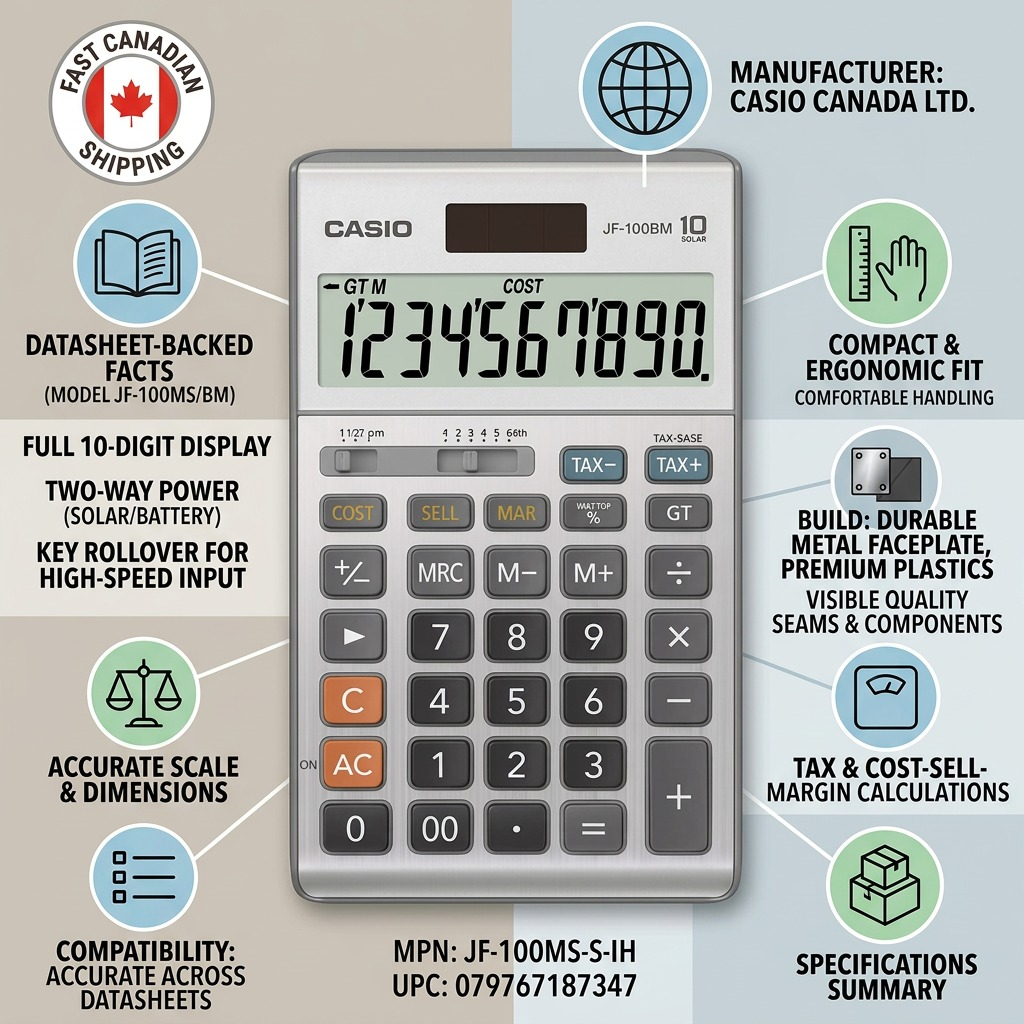 Casio JF-100MS 10-Digit Desktop Calculator