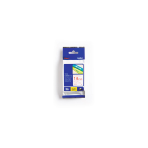 Ruban laminé Brother TZe242 rouge sur blanc pour étiqueteuses P-touch, 18 mm x 8 m
