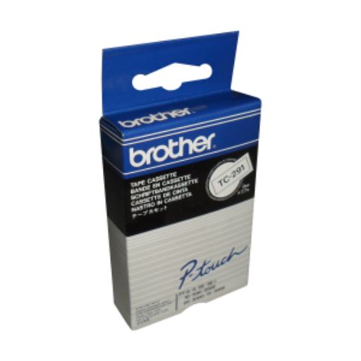 Brother TC291 Black on White 9 mm Tape for P-touch, 7.7 m