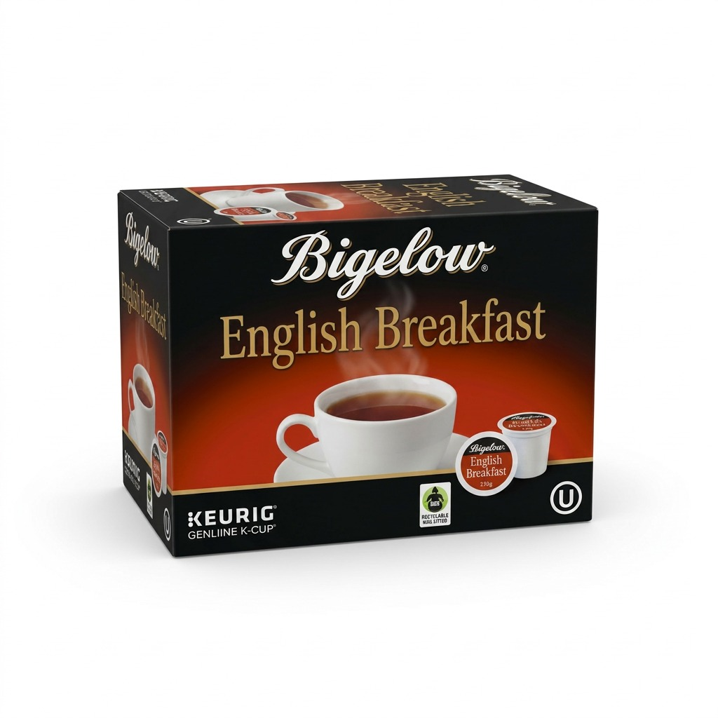 24-count box of Bigelow English Breakfast Black Tea Keurig K-Cup pods.
