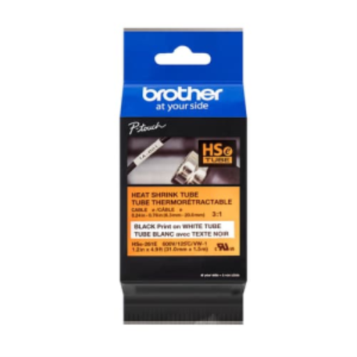 Brother HSE261E Black on White Heat Shrink Tube Label 31 mm x 1.5 m