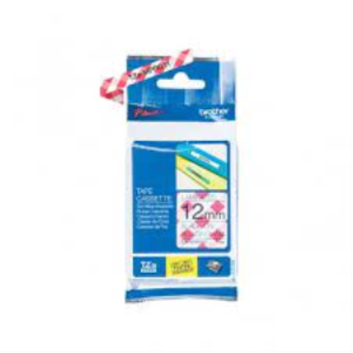 Brother Genuine TZEMPRG31 Black Print on Red Gingham Patterned Tape for P-touch Label Makers, 12 mm wide x 4 m long