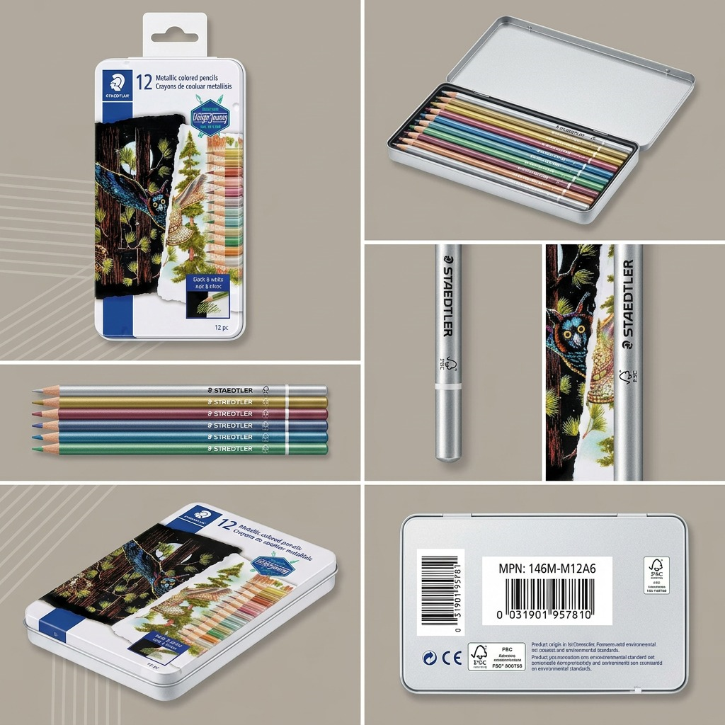 Staedtler Metallic Coloured Pencil Metal 12-Pack FSC 100%