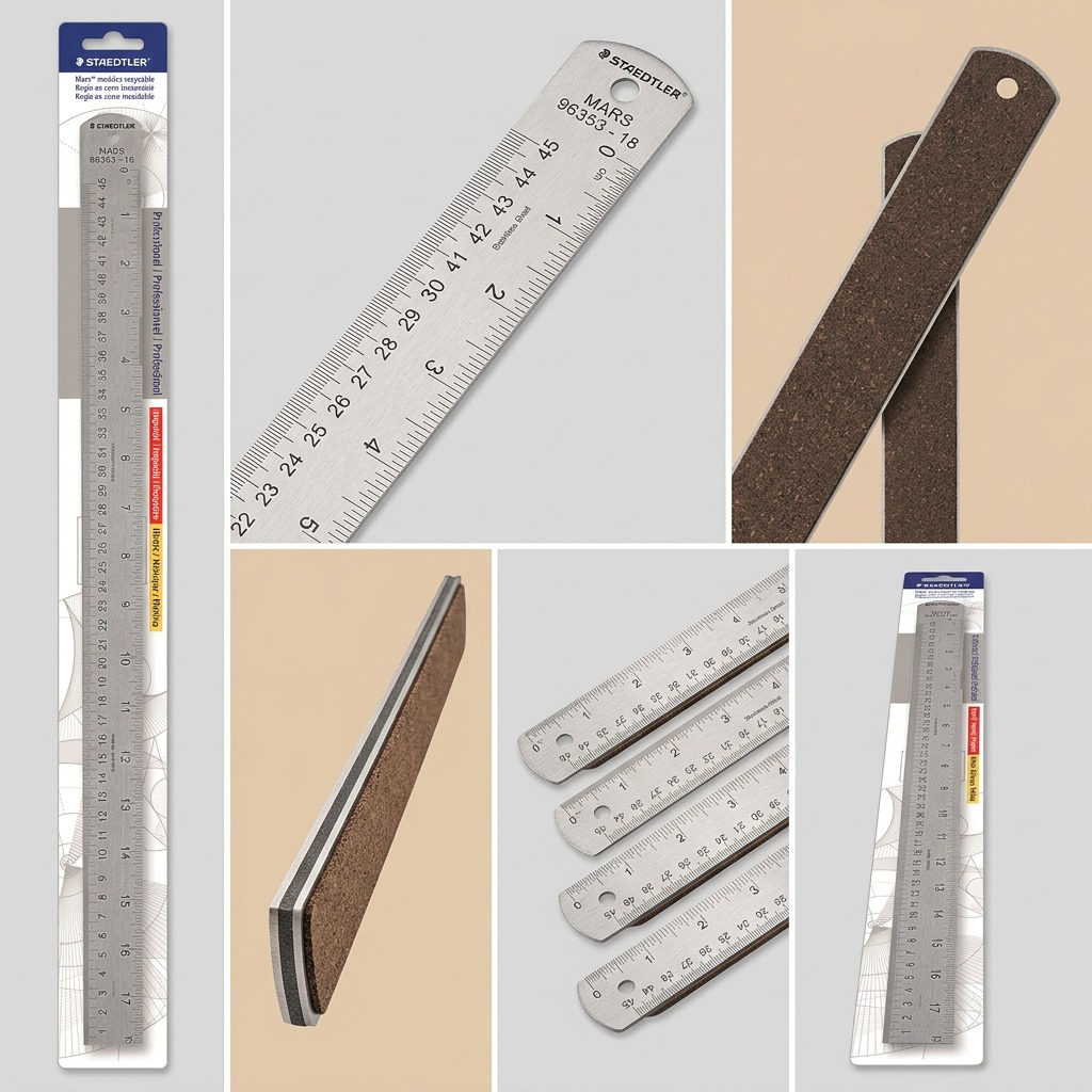 Staedtler Steel Ruler Cork Back 18