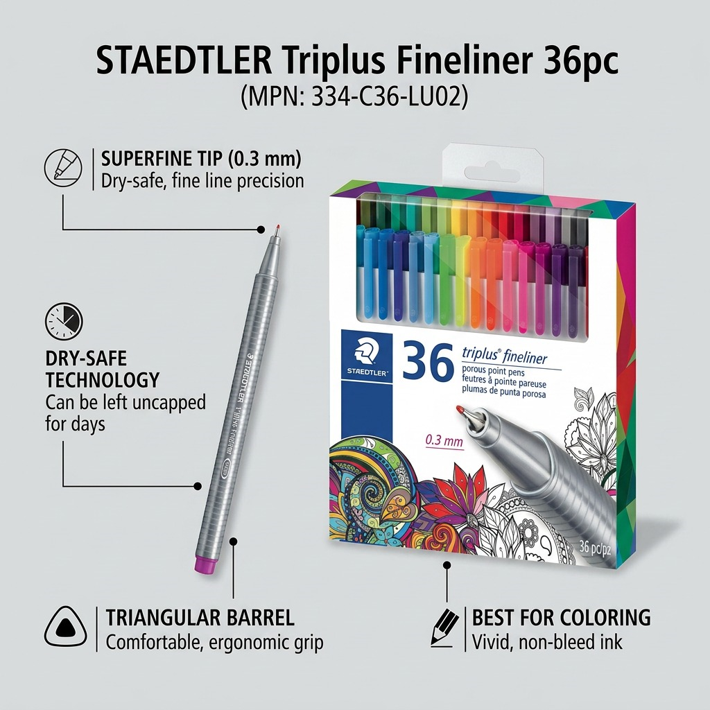 Staedtler Triplus Fineliner Superfine Pen 36-Pack