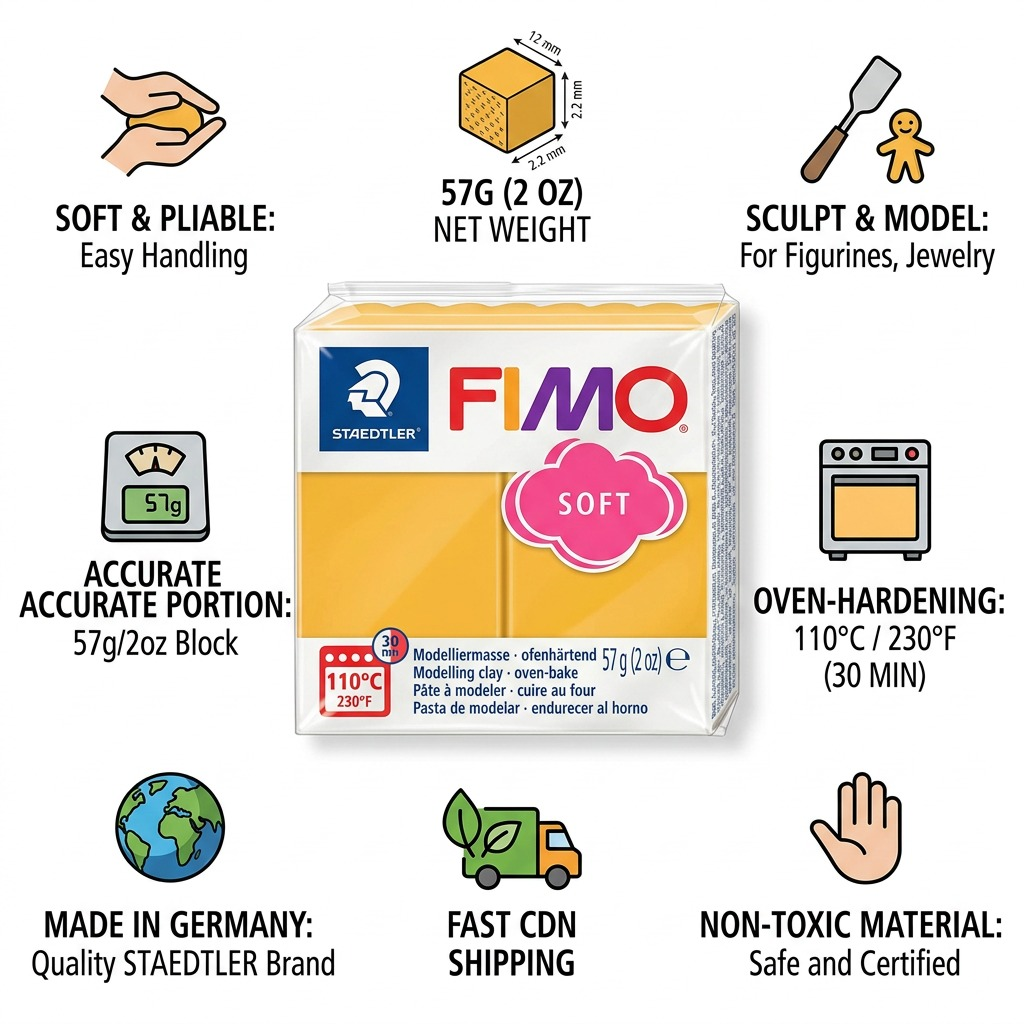 Staedtler Modelling Clay Fimo Soft Mango Caramel 57g (2 oz)