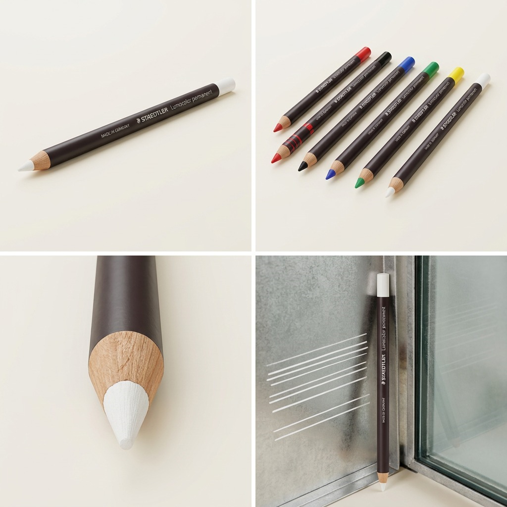 Staedtler Lumocolor Permanent Glasochrom Waterproof Dry Marker - White