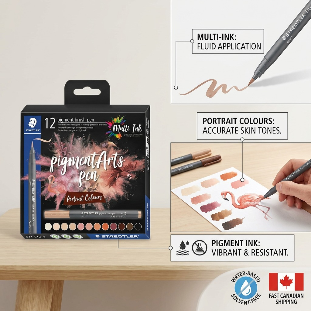 Staedtler Pigment Brush Pen Portraitcol 12-Pack