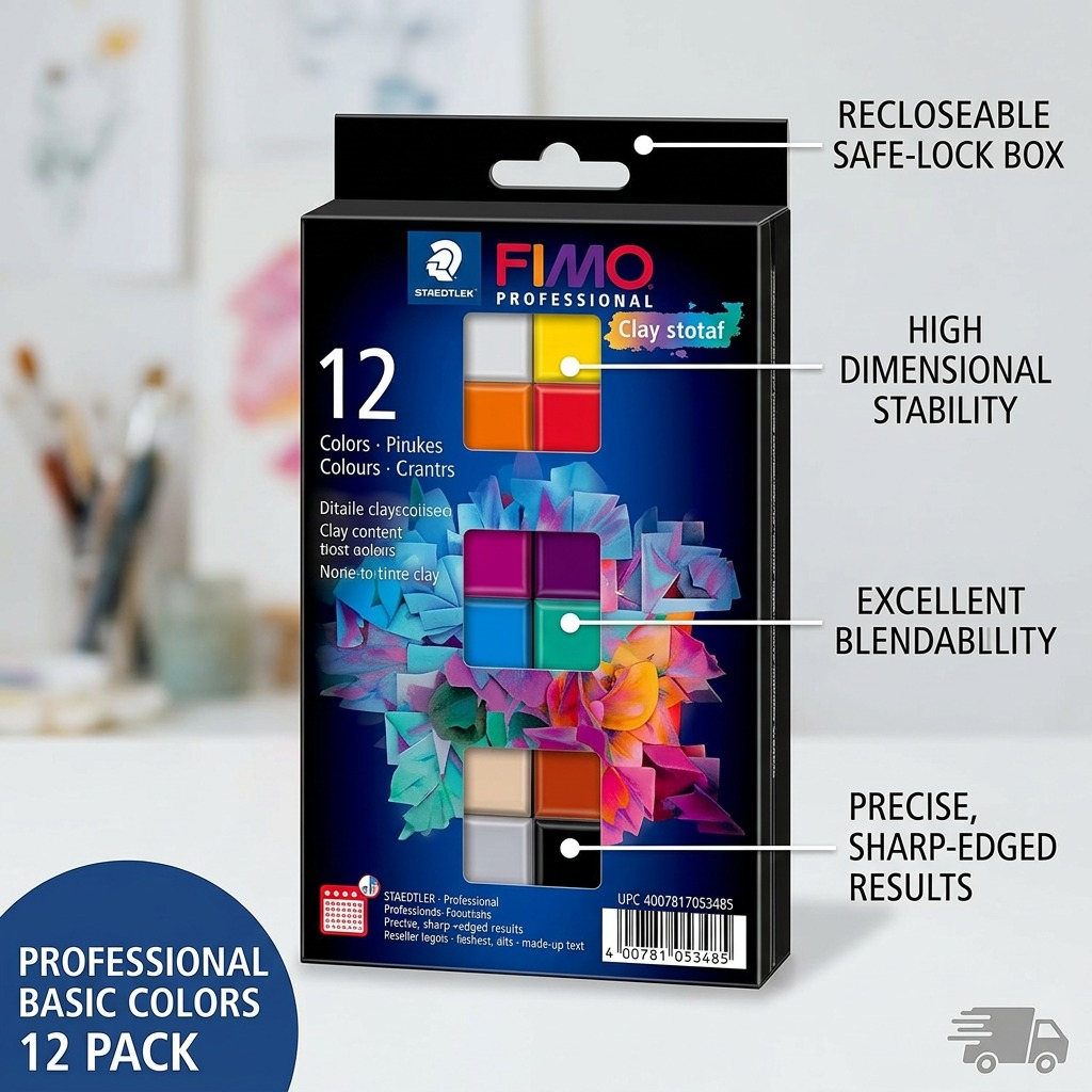Staedtler Set Modelling Clay Fimo Professional Basic Colors 12 Color Pack