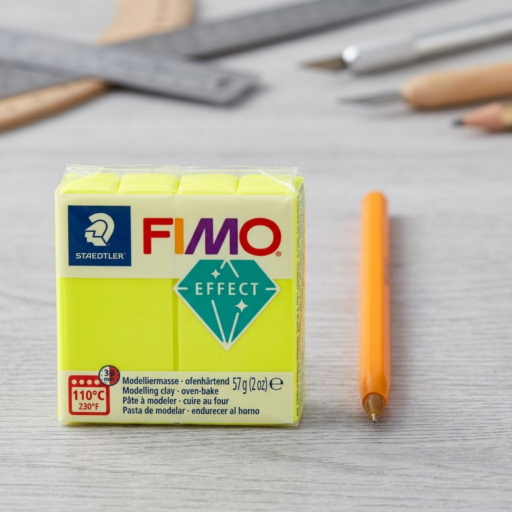 Staedtler Modelling Clay Fimo Effect Neon Yellow 57g (2 oz)