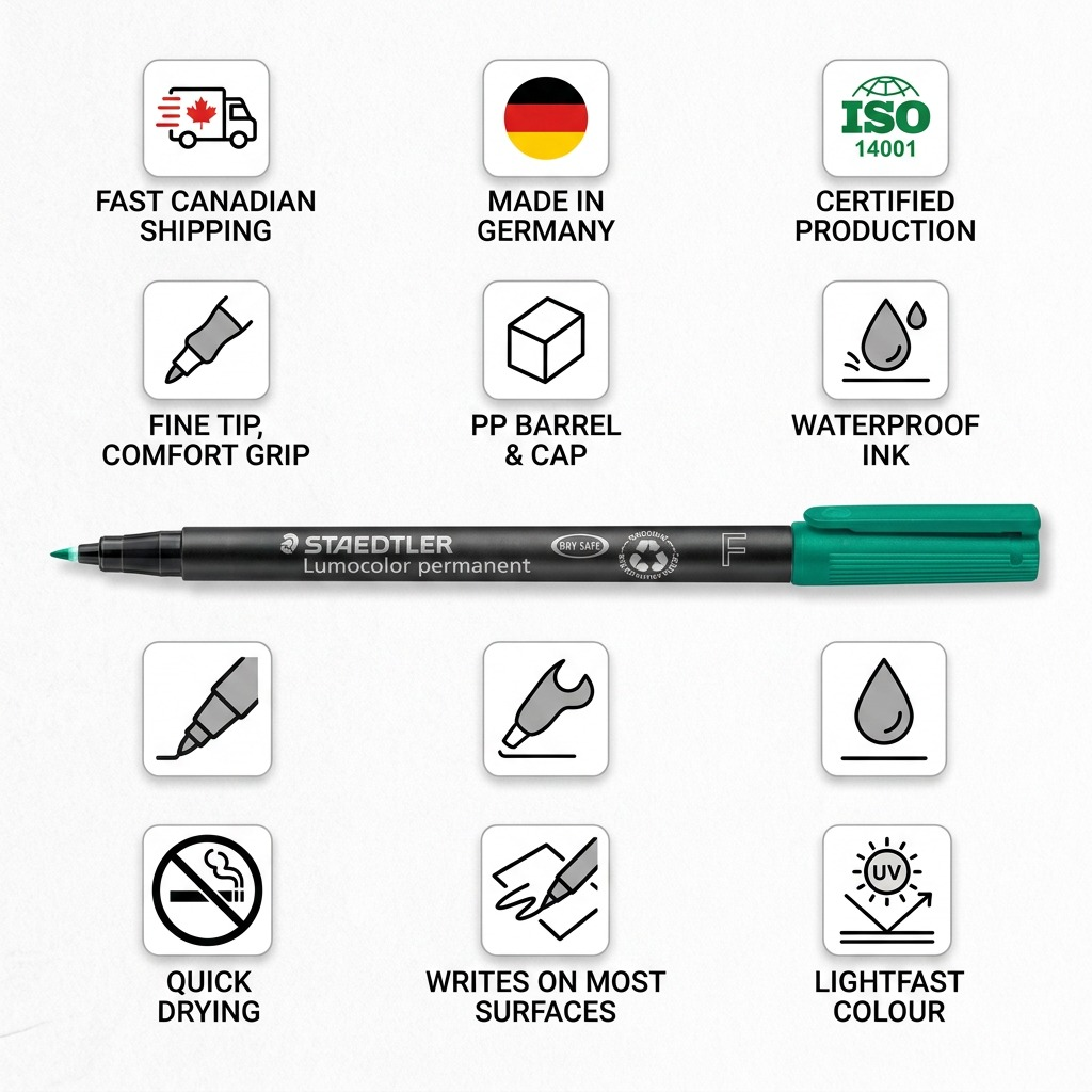 Staedtler Marker Lumocolor Fine Permanent Green