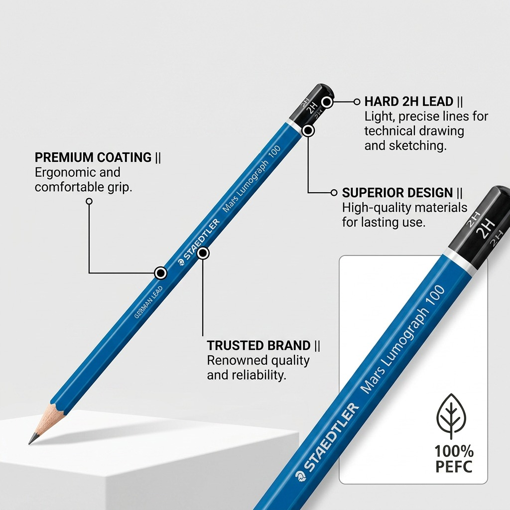 Staedtler Pencil Mars Lumograph 2H 100% PEFC