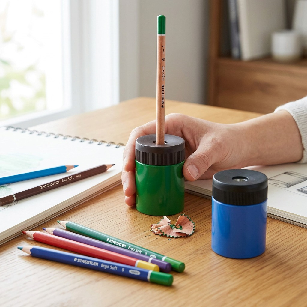 Staedtler Sharpener Round Alu. + Recep