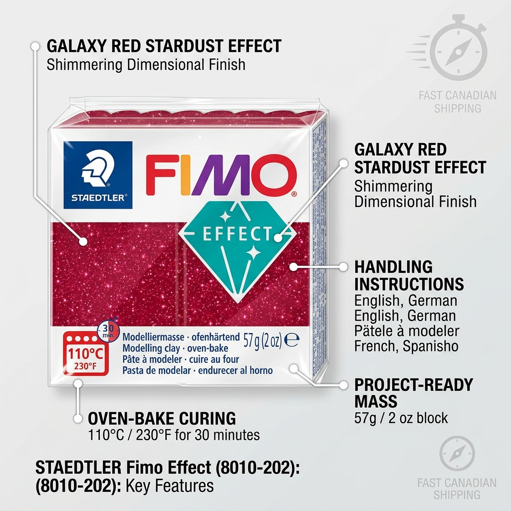 Staedtler Modelling Clay Fimo Effect Galaxy Red 57g (2 oz)