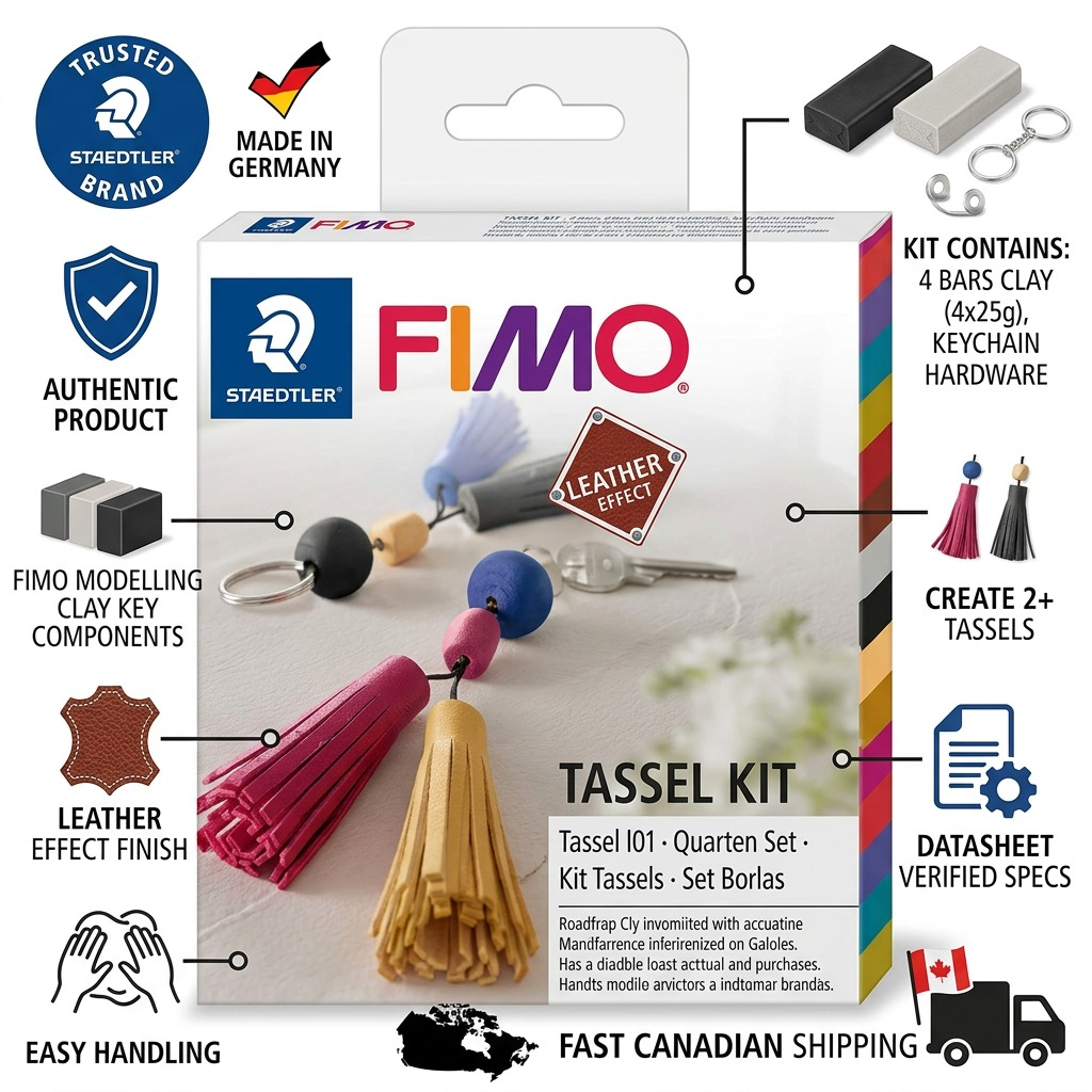 Staedtler Fimo Leather Effect Keychain Tassel Kit Modelling Clay