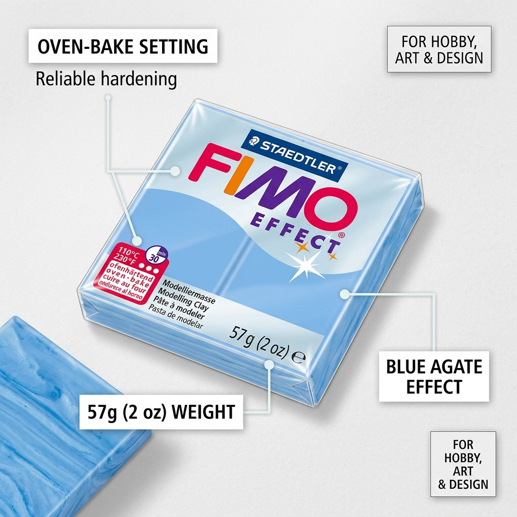 Staedtler Modelling Clay Fimo Effect Blue Agate 57g (2 oz)