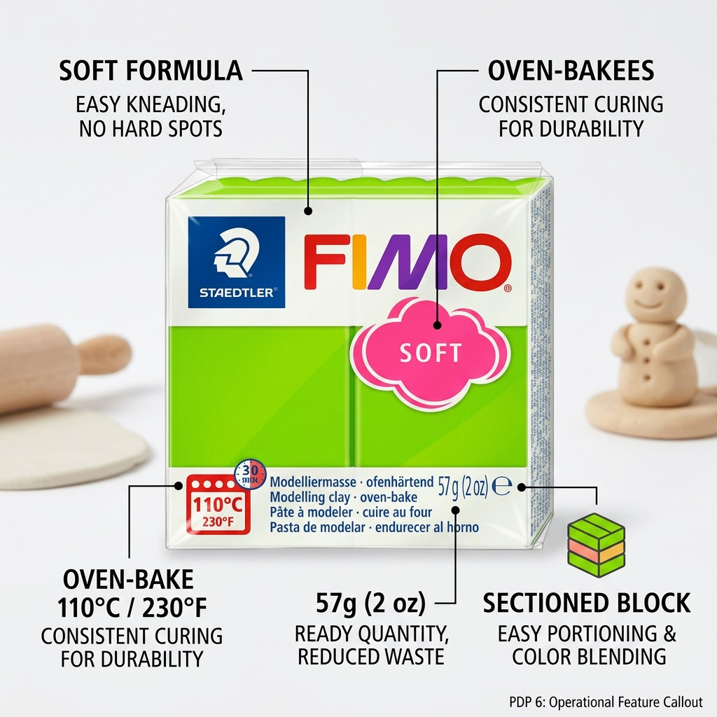 Staedtler Modelling Clay Fimo Soft Apple Green 57g (2 oz)
