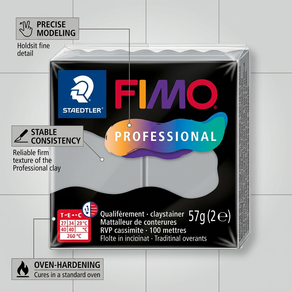 Staedtler Modelling Clay Fimo Professional Dolphin Grey 57g (2 oz)