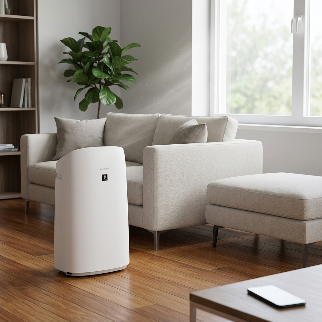 Sharp KCP110CW Smart HEPA Air Purifier and Humidifier with Plasmacluster Ion - Covers 2,603 Sq. Ft.