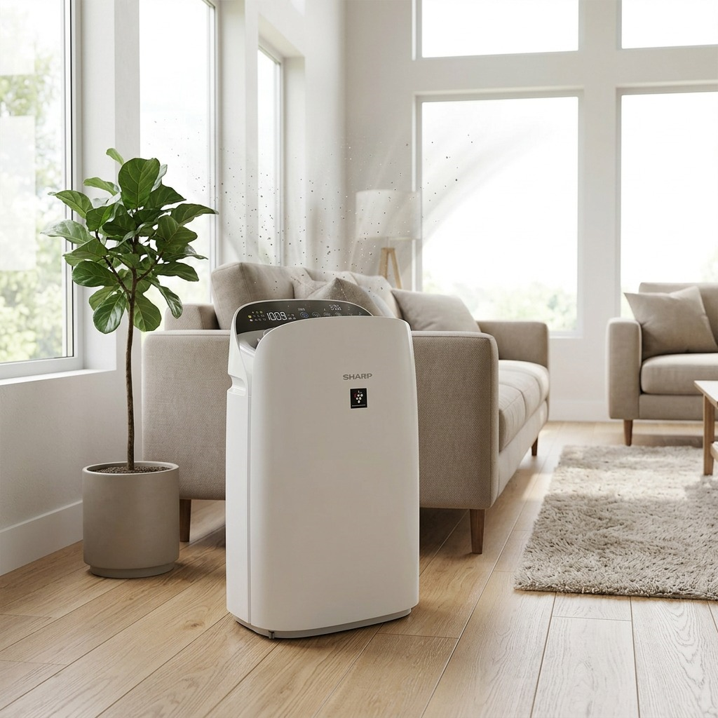 Sharp KCP70CW Plasmacluster Ion Smart HEPA Air Purifier and Humidifier - 1,913 sq. ft. Coverage
