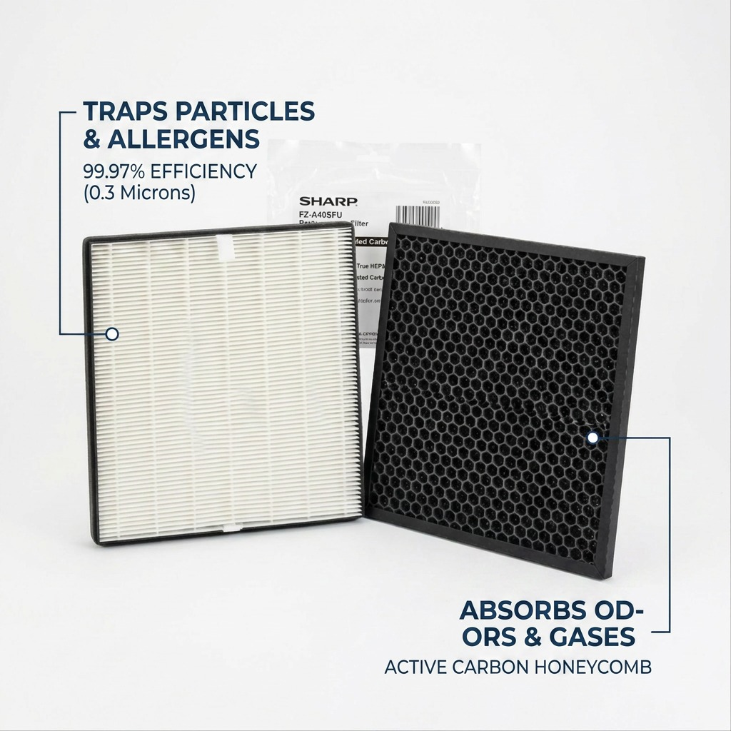 Sharp FZA40SFU Replacement True HEPA and Deodorizing Filter Kit - 2-Year Lifespan