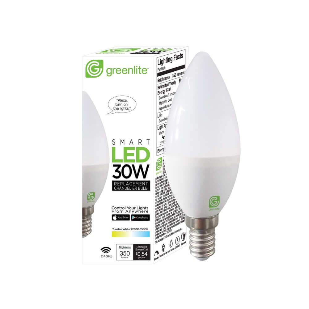 Ampoule DEL B10 graduelle Wifi intelligente 4.5W 2700K-6500K